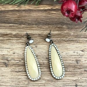 Ivory stone tear drop earrings